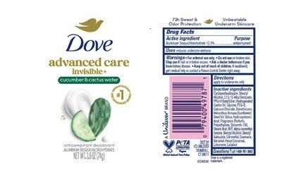 Label (Dove Advanced Care Invisible Cucumber And Cactus Water Antiperspirant Deodorant   Artwork)